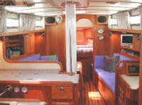 Picture of galley, nav station, main salon and v-berth